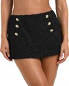 L'agence Coco Ornate Terry Skirted Bikini Bottoms In Black