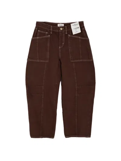 L'agence Cody Contrast-stitch Jeans In Brown