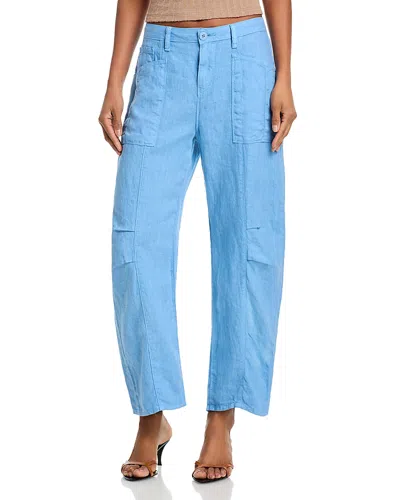 L'agence Cody Linen High Rise Rodeo Pants In Blue