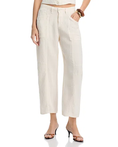 L'agence Cody Linen High Rise Rodeo Pants In White