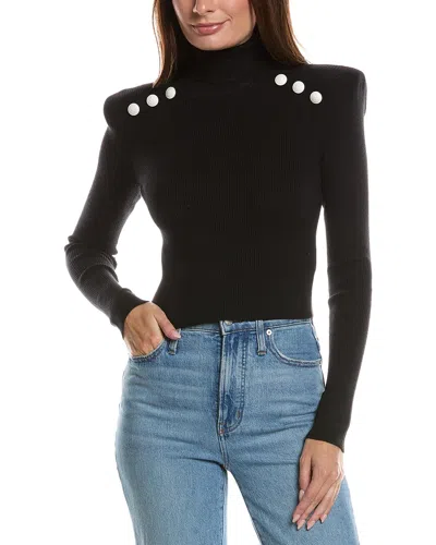 L'agence Colette Crop Turtleneck In Black
