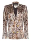 L'agence Colin Double-breasted Snakeskin Blazer In Brown