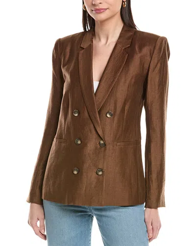 L'agence Colin Linen-blend Blazer In Brown