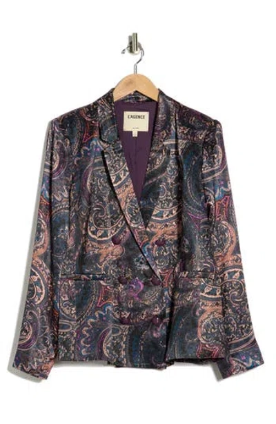 L'agence Colin Paisley Double Breasted Blazer In Multi