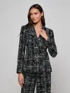 L'agence Colin Sequined Tweed Blazer In Black