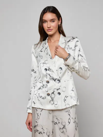L'agence Colin Silk Blazer In White
