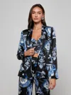 L'agence Colin Silk Double Breasted Blazer In Multi