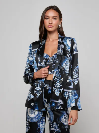 L'agence Colin Silk Blazer In Multi