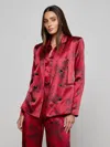 L'agence Colin Silk Blazer In Red
