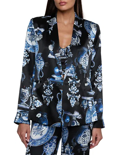 L'AGENCE L'AGENCE COLIN SILK DOUBLE BREASTED BLAZER