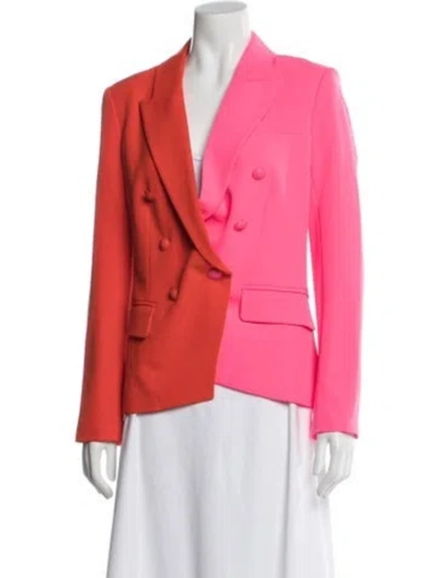 Pre-owned L'agence Colorblock Pattern Blazer In Orange