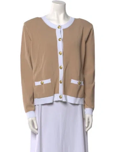 Pre-owned L'agence Colorblock Pattern Crew Neck Sweater In Neutral