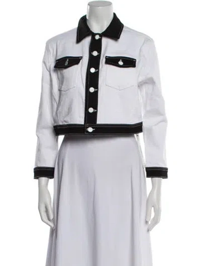 Pre-owned L'agence Colorblock Pattern Jacket W/ Tags In White