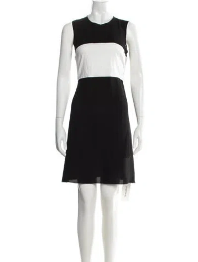 Pre-owned L'agence Colorblock Pattern Knee-length Dress In Black
