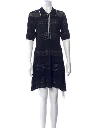 Pre-owned L'agence Colorblock Pattern Mini Dress In Blue