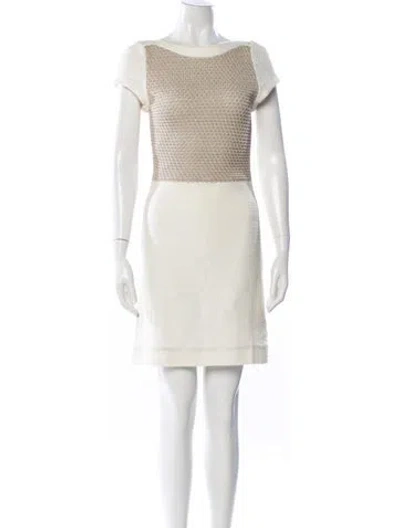 Pre-owned L'agence Colorblock Pattern Mini Dress In Neutral
