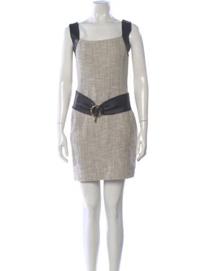 Pre-owned L'agence Colorblock Pattern Mini Dress In Neutral