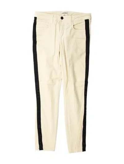 Pre-owned L'agence Colorblock Pattern Skinny Leg Pants In Neutral