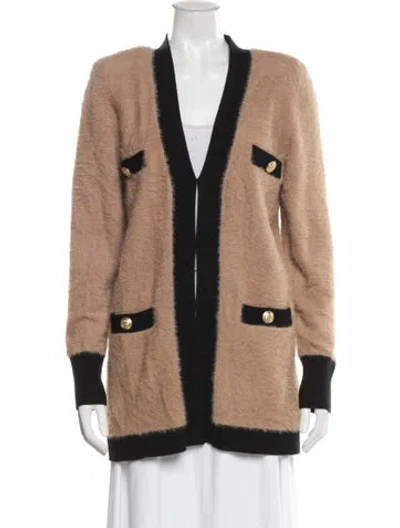 Pre-owned L'agence Colorblock Pattern V-neck Sweater In Multi