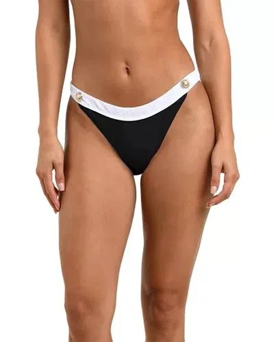 L'agence Colorblocked Chic Bikini Bottom In Black/white