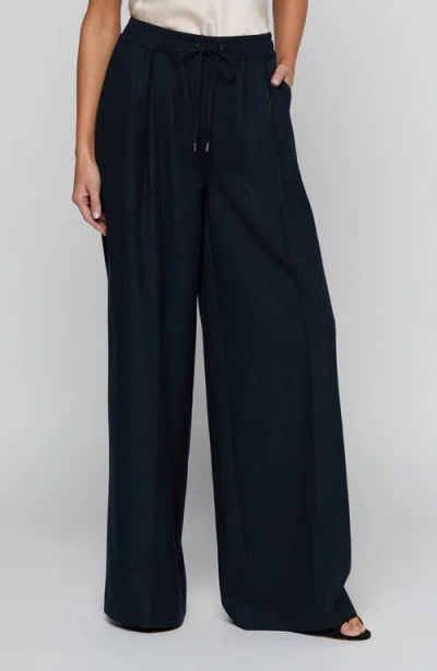 L'agence Connie Pinstripe Wide Leg Trousers In Blue
