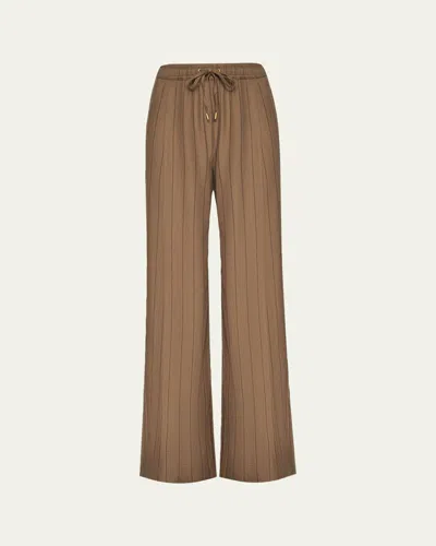 L'agence Connie Striped Drawstring Trousers In Red