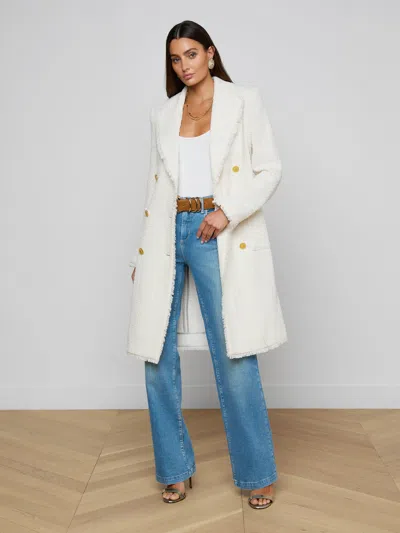 L'agence Cooper Tweed Trench Coat In White
