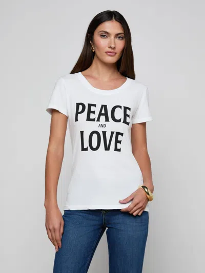 L'agence Cory Cotton Scoopneck Tee In White