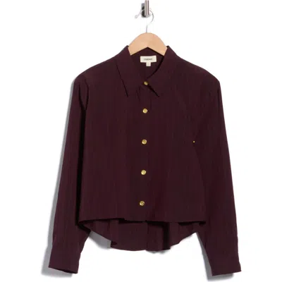 L'agence Cosette Crop Button-up Shirt In Brown