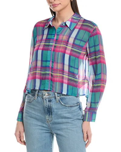 L'agence Cosette Crop Hi-low Shirt In Multi