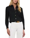 L'agence Cosette Crop High Low Hem Shirt In Multi