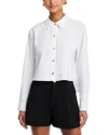 L'agence Cosette Cropped Button-front Shirt In White