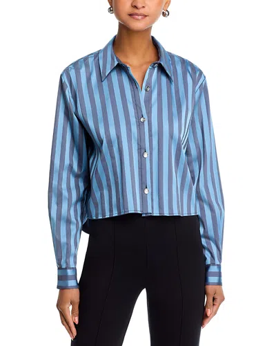 L'agence Cosette Crop Shirt In Blue