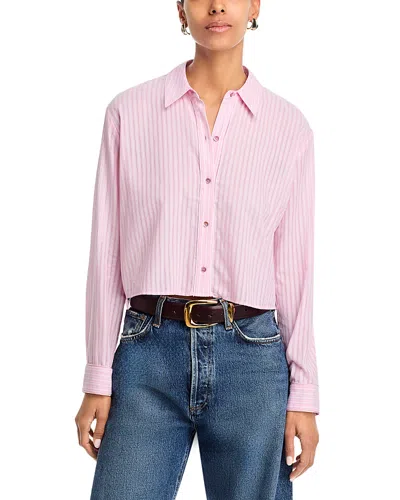 L'agence Cosette Crop Shirt In Pink