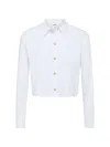 L'agence Cosette Cropped Button-front Shirt In White