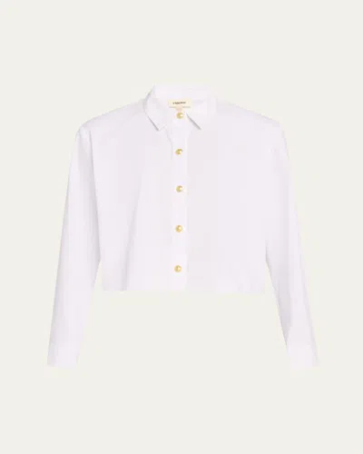 L'agence Cosette Cropped Button-front Shirt In Multi
