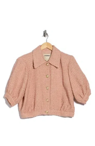L'agence Cove Crop Shirt Jacket In Pink