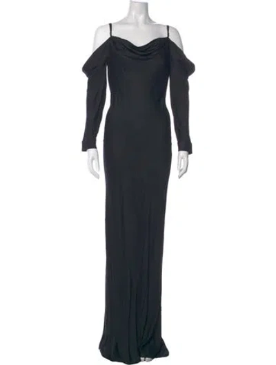 Pre-owned L'agence Cowl Neck Long Dress In Gray