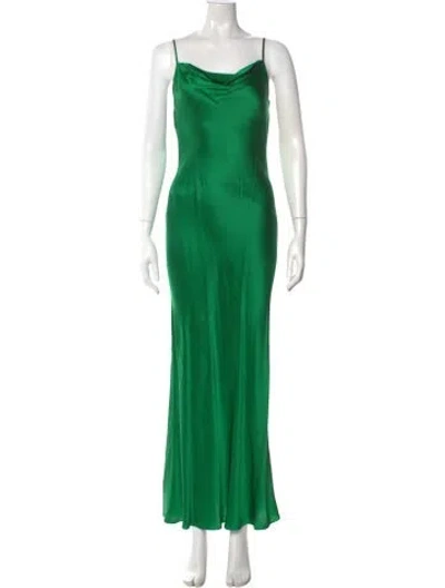Pre-owned L'agence Cowl Neck Long Dress In Green