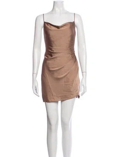 Pre-owned L'agence Cowl Neck Mini Dress In Neutrals