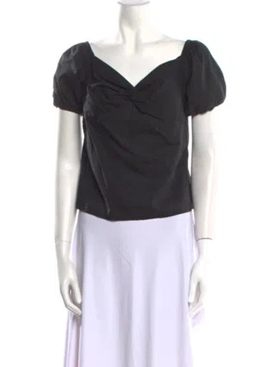 Pre-owned L'agence Cowl Neck Short Sleeve Top In Black
