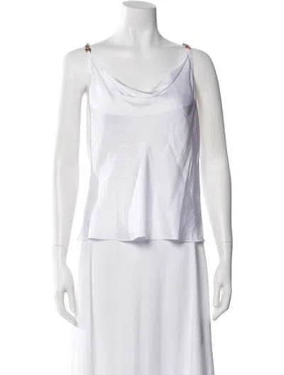 Pre-owned L'agence Cowl Neck Sleeveless Blouse In White