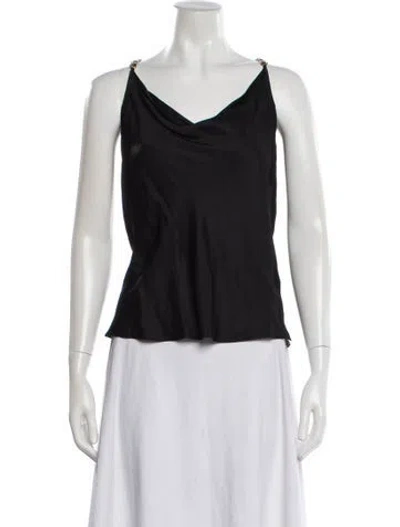 Pre-owned L'agence Cowl Neck Sleeveless Top In Black