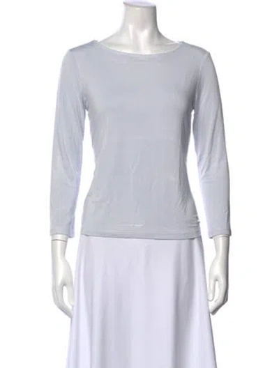 Pre-owned L'agence Cowl Neck Three-quarter Sleeve T-shirt In Blue