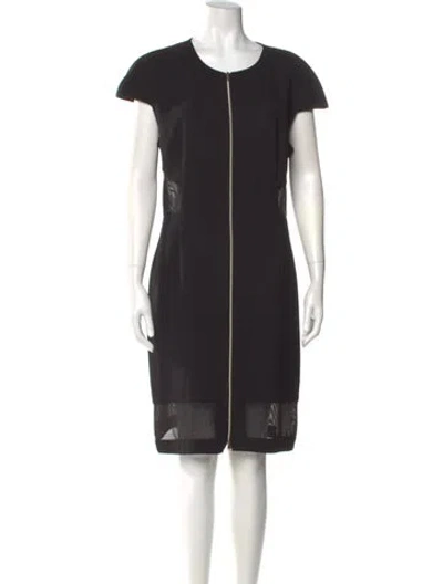 Pre-owned L'agence Crew Neck Knee-length Dress In Black
