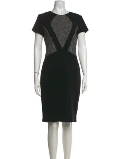 Pre-owned L'agence Crew Neck Knee-length Dress In Black