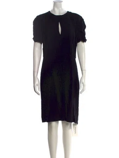 Pre-owned L'agence Crew Neck Knee-length Dress In Black