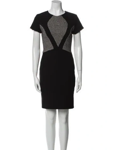 Pre-owned L'agence Crew Neck Knee-length Dress In Black