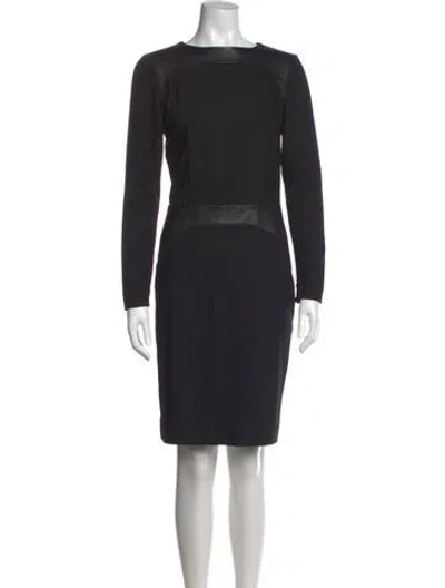 Pre-owned L'agence Crew Neck Knee-length Dress In Black