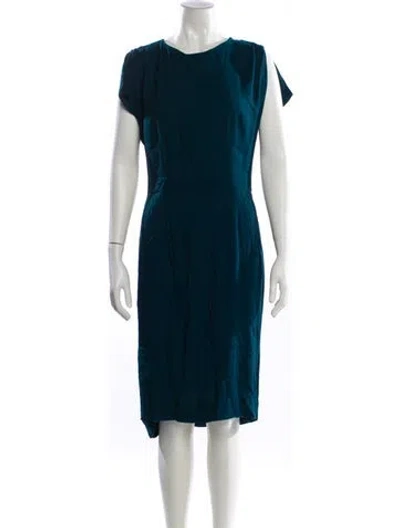 Pre-owned L'agence Crew Neck Knee-length Dress In Blue